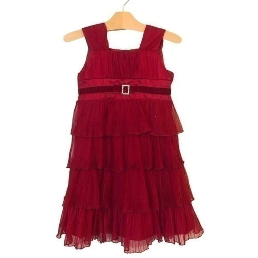 JONA MICHELLE Red Layered Fancy Dress Size 4/5